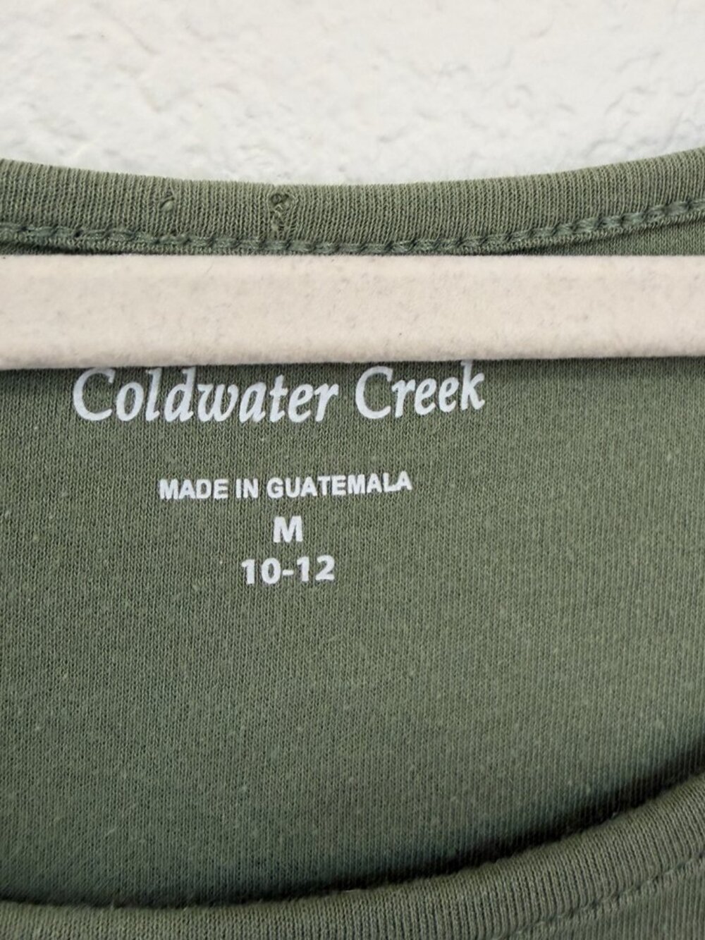 Coldwater Creek Olive Green 100% Cotton Jersey Short Sleeve Midi Dress Pockets - Picture 5 of 9